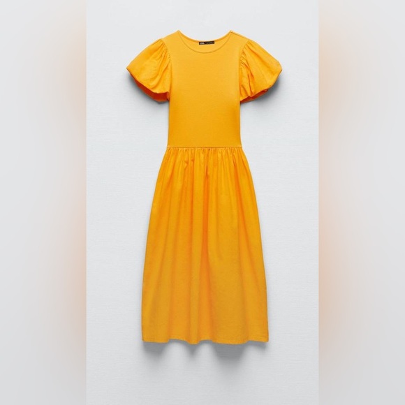 Zara Combination dress Orange color Size S - Picture 4 of 7